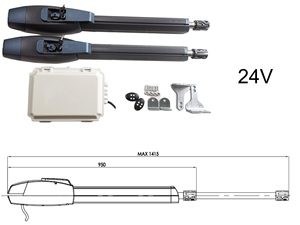 Moteur d'alimentation 12/24V DC pour ouvre-porte automatique pivotant moderne avec connectivité Wi-Fi pour une utilisation extérieure de villa - Product Image 4