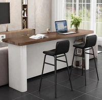 Table de bar en bois massif avec dossier pour salon, usage domestique