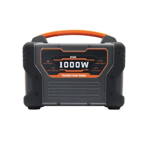 Generator daya portabel 1000W, pembangkit Surya berkemah baterai Lithium dapat diisi ulang 12/24V Outlet AC DC 110 w 220 w 1200w