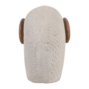 Statuetta di Elefante in Ceramica Moderna per Arredamento Casa, Bagno, Scaffale, Ufficio, con Dettagli in Legno di Mango - Product Image 5
