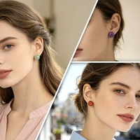 Hete Aanbieding Exquise Handgemaakte Genezende Oorbellen Kristal Steen Roze Kwarts Amethist Liefdesthema Valentijnscadeau