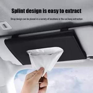 Leather <strong>Car</strong> Tissue Box and Sun Visor Holder Auto Interior Storage Mask Storage Box <strong>Car</strong> Interior <strong>Accessories</strong> - Product Image 4