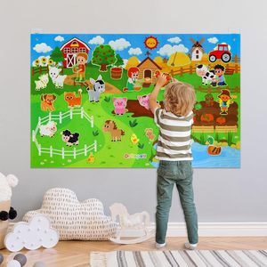 Set <span class=keywords><strong>de</strong></span> Tablero <span class=keywords><strong>de</strong></span> Fieltro con Animales <span class=keywords><strong>de</strong></span> Granja, Tablero <span class=keywords><strong>de</strong></span> Actividades Personalizado para Colgar, Kit <span class=keywords><strong>de</strong></span> Juego Interactivo Montessori para el Aprendizaje Temprano <span class=keywords><strong>de</strong></span> Niños - Product Image 2