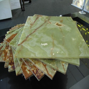 Azulejo de fondo de pared de hotel Ágata verde Tocador de piedra Rebanadas de piedra de ágata Mármol ónix - Product Image 1