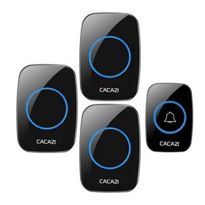 3 ricevitori per campanelli e campanelli impermeabili Kit Wireless 60 <span class=keywords><strong>suonerie</strong></span> con 2 ricevitori e 2 pulsanti campanelli senza fili - Product Image 1