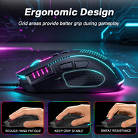 JOMAA Mouse Gaming Berkabel RGB Backlit 8 Tombol Dapat Diprogram Makro 6400DPI Mouse Optik untuk Komputer Laptop