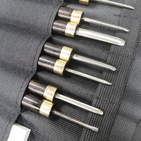 Joint coupe haute qualité personnalisé professionnel bricolage Mini 8 pièces pierre sculpture sur bois outils ensemble acier au tungstène toile pochette anneaux en laiton