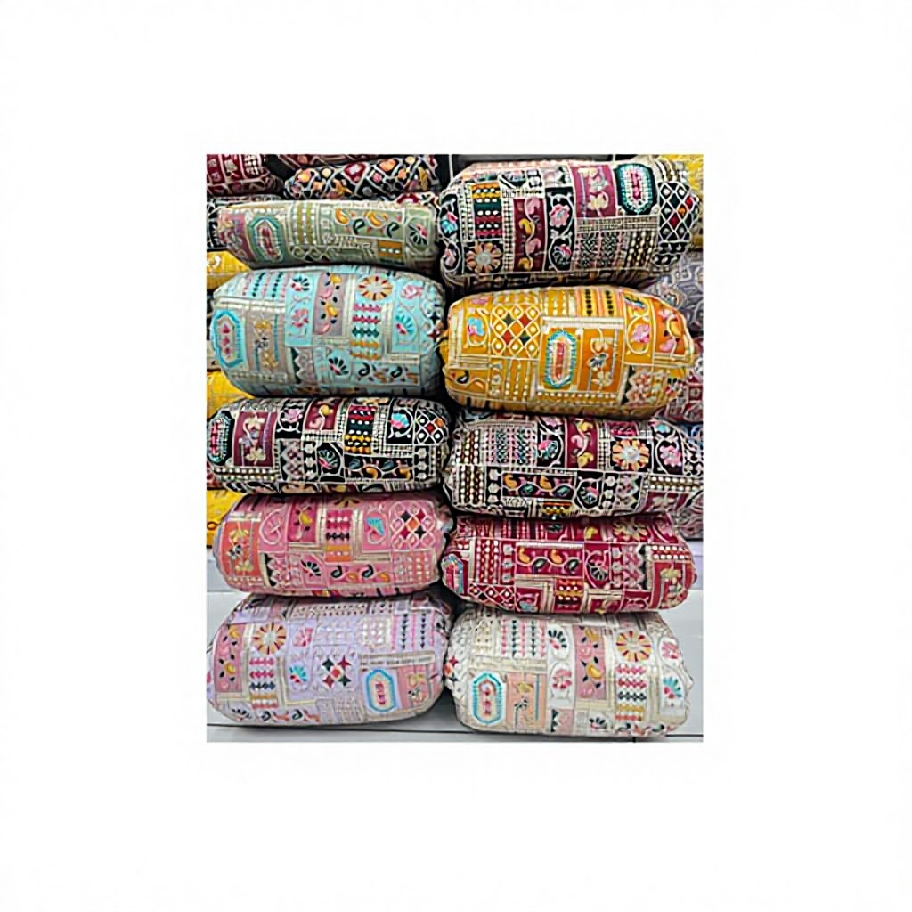 Premium Nonwoven Polyester Georgette Fabric Medium Weight Breathable Embroidered Beads Floral Wedding Fashion Apparel Girls Boys