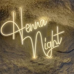 Lumière néon acrylique LED Henna <span class=keywords><strong>Night</strong></span> pour la décoration d'ambiance de mariage avec des options personnalisables - Product Image 1