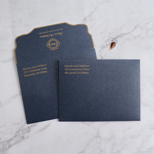 Sobres Azul Oscuro con Borde Dorado para Invitaciones, Tarjetas de Felicitación y Eventos de Ceremonia de Cumpleaños - Product Image 6