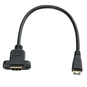 Cable de extensión Mini HDMI macho a HDMI hembra con orificios de montaje, 20 cm, cable de cobre sin oxígeno chapado en oro - Product Image 3