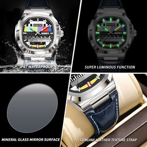 นาฬิกาข้อมือหนังผู้ชายทรงกลมควอตซ์ ดีไซน์เฉพาะกลุ่มแฟชั่น Binbond 1984 สไตล์ใหม่ ปฏิทินคู่ สไตล์ธุรกิจ กันน้ำ 30 เมตร - Product Image 6