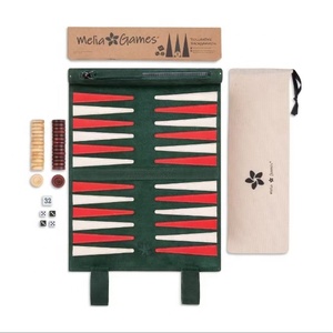 Nuovo Set di Backgammon in pelle rotolante portatile di alta qualità da viaggio con Backgammon Roll up per LOGO personalizzato in pelle Color - Product Image 6