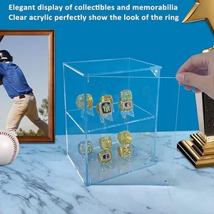 Công Suất Lớn Rõ Ràng <span class=keywords><strong>Acrylic</strong></span> Hiển Thị Trường Hợp 10 Khe Cắm Cố Định Vô Địch Nhẫn Chủ Hộp Cho Bóng Mềm Đa-Thể Thao Vòng Giá - Product Image 4