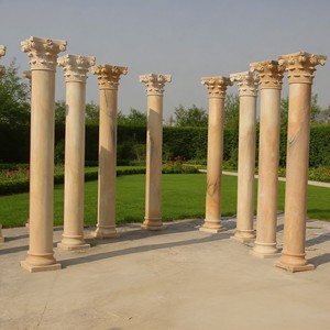 Piliers en pierre beige <span class=keywords><strong>d</strong></span>écoratifs pour jardin de villa, style européen, à l'ordre corinthien creux, personnalisables pour l'ingénierie - Product Image 1