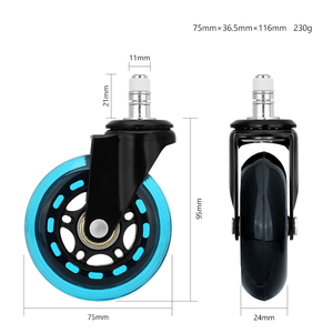 Universal 3 Zoll Medical Industrial Hoch leistungs rad PU Dreh möbel Stuhl rolle mit Bremse Bürostuhl Lenkrad - Product Image 2