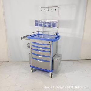 Carrito de Enfermería ABS 890x520x824-1024mm con Cajones y Ganchos para Uso Hospitalario - Product Image 1