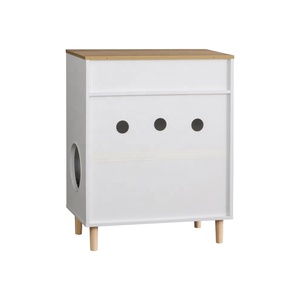 Indoor <strong>Cat</strong> <strong>Litter</strong> Box Enclosure <strong>Furniture</strong> for Self-Cleaning <strong>Cat</strong> <strong>Litter</strong> Box with Shelves and Doors - Product Image 4