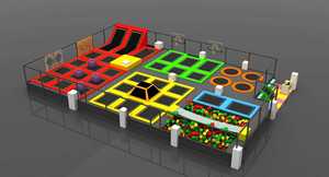 Équipement de divertissement de trampoline, Parc de trampoline élastique avec obstacles, Parc de saut commercial - Product Image 5