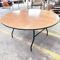 Table pliante demi-lune populaire et élégante, table de banquet en bois serpentine pour événements de mariage