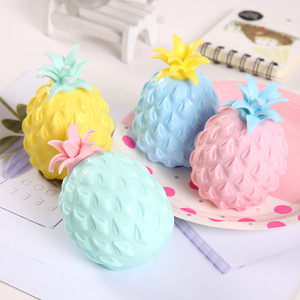 Wholesale Plastic Pop Fruit Soft Glue Simulation Decompression Pinch Toys Vent Ball Pineapple Fidget Sensory Toy for 2-4 Years - Product Image 1