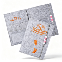 Premium Niedliche Schutzhülle für Mutterpass Dokumententasche aus Filz Beige Mutterpass-Organizer für Baby-Ultraschallbilder