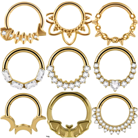 Cincin Hidung Titanium G23 Zirkon, Cincin Huggie Hoop Berlapis, Cincin Segmen Zirkon Bentuk Trapesium Marquise, Piercing Hidung, Cincin Tulang Rawan