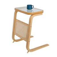 Sofá Mesa auxiliar de café en forma de Z Muebles modernos extraíbles Cama de bambú Lado Computadora Escritorio para computadora portátil