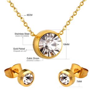 Parures de boucles d'oreilles et colliers africains pour femmes en acier inoxydable avec zircon cubique, bijoux de corps bohèmes - Product Image 2