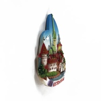 Aimants de réfrigérateur en forme de château personnalisés 3D en gros cadeaux souvenirs de voyage estoniens produits artisanaux en résine ornements de décoration intérieure