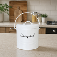 Poubelle à compost en métal pour cuisine avec poignée, poubelle à déchets alimentaires pour comptoir, seau à compost d'intérieur style ferme, sans odeur, écologique, OEM