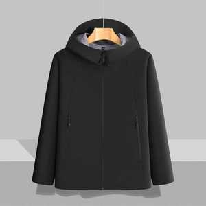 Veste imperméable à capuche vert olive avec doublure intérieure coupe-vent pour le travail en hiver - Product Image 4