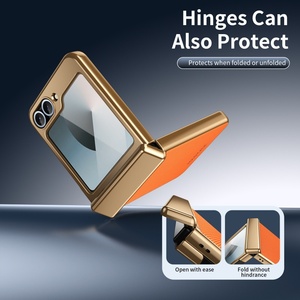 Funda de Teléfono de Cuero PU al por Mayor para Samsung Z Flip 8 3 4 5 6 7 con Protector de Pantalla Frontal, Marco Metálico y Cubierta Rígida Antigolpes - Product Image 3