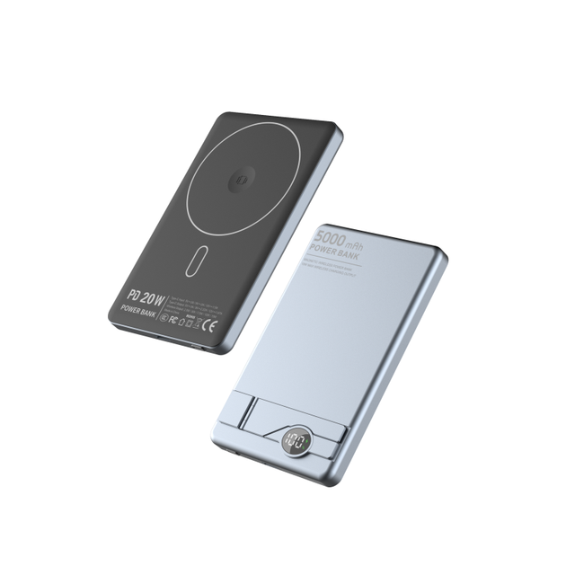 Semi-Solid State Power Bank 5000mAh Ultra-Thin Fast Charging PD20W Type-C USB Aluminum Alloy Magnetic Wireless Power Bank