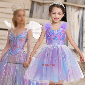 映画邪悪な魔女ハロウィンコスチュームガール紫スパンコールキラキラ妖精プリンセスドレスカーニバルパーティー魔女コスプレ女の子コスチューム - Product Image 5