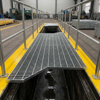 Plateforme de circulation en structure acier industrielle avec grille en acier au carbone
