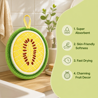 Nouvelle conception : Serviette de toilette en peluche kiwi, personnalisée, douce, verte