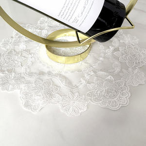Tovaglia Quadrata in Poliestere con <span class=keywords><strong>Pizzo</strong></span> Ricamato a Fiori, Antipolvere, Trasparente, Moderna e Semplice, Bianca - Product Image 2