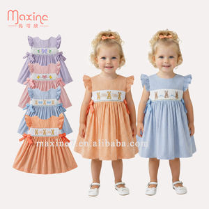 Детские платья на заказ с бантом, оптовая продажа детской одежды с вышивкой для девочек, праздничные платья для девочек, вышитая одежда для девочек-принцесс - Product Image 2