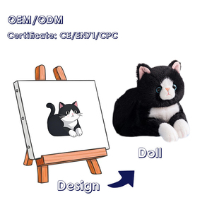 Grey <span class=keywords><strong>Cat</strong></span> Anime Phong Cách Sang Trọng Búp Bê Mềm Vải Tùy Chỉnh Mèo Thú Nhồi Bông Đồ Chơi Sang Trọng - Product Image 4