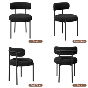 Silla de Comedor Moderna y Ligera con Tapicería de Terciopelo, Respaldo Curvo, Estructura Metálica Reforzada, Ecológica, para Almacén o Parque - Product Image 2