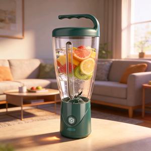 Licuadora Portátil Recargable de 1000 ml, Exprimidor Manual Personal para Batidos de Alimentos para Bebés, Mini Batidora para Uso en Exteriores, Gimnasio y Hogar - Product Image 1