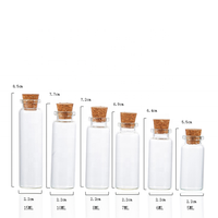 Petit flacon en verre transparent pour échantillons, bocaux avec bouchon en liège, contenants en bois, bouteille de souhait, 5ml, 6ml, 7ml, 8ml, 10ml, 15ml, pièces