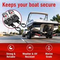 Sangle de fixation pour transom de bateau marin 2 pouces x 43 pouces, auto-rétractable, en acier inoxydable, à visser, avec cliquet automatique
