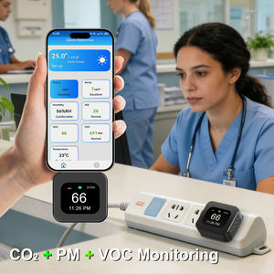 Moniteur de qualité de l'air multifonction 10 en un Détecteur de qualité de l'air CO2 Formaldéhyde Gaz volatils PM2.5 PM10 PM1.0 Testeur - Product Image 1