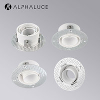 ALPHALUCE Nouveau boîtier encastré GU10 sans cadre, forme innovante, en cuivre antique brossé avec réflecteur interne
