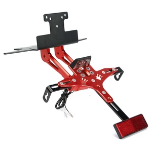 ... Marco de matrícula de cola corta de motocicleta de aluminio 6061-T6 mecanizado CNC luz de matrícula LED integrada - Product Image 6