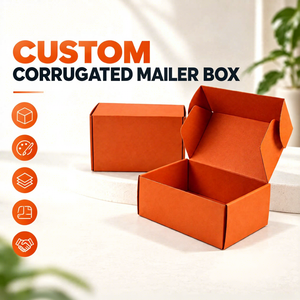 Caja de Cartón Corrugado Reciclado Plegable con Impresión a Doble Cara y Laminación Mate, Personalizable con Logotipo, para Pequeñas Empresas - Product Image 1