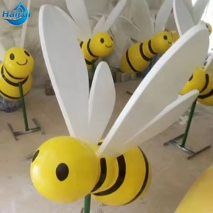 ประติมากรรมรูปผึ้งการ์ตูนเรซิ่นไฟเบอร์กลาสคุณภาพสูงสำหรับตกแต่งสวนภายนอกอาคาร ผลิตตามสั่งจากโรงงาน - Product Image 6