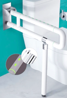 Barra de Apoyo Plegable Antideslizante de ABS para Montar en la Pared, para Uso en Hoteles y Spas, Diseño Moderno, Duradera, Ecológica, Seguridad para Baños y Aseos